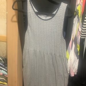 Midi length striped dress